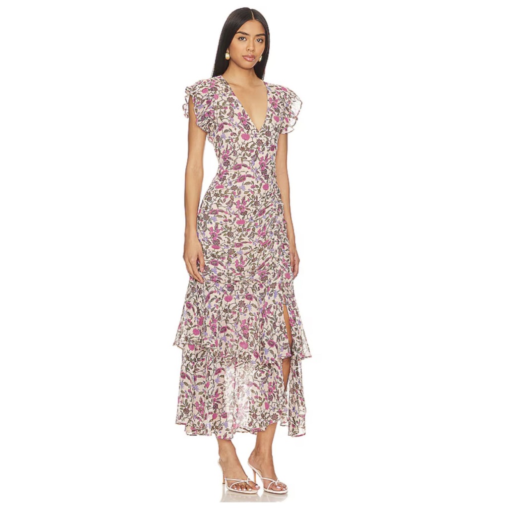 New Cleobella Bryce Chiffon Floral Maxi Dress, Size M